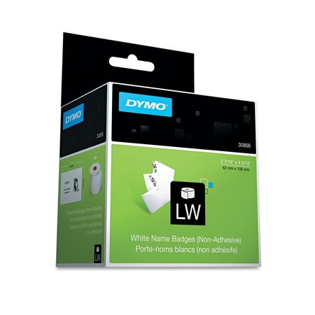 DYMO Name Badge Label, Non-Adhesive, 250/Roll 30856
